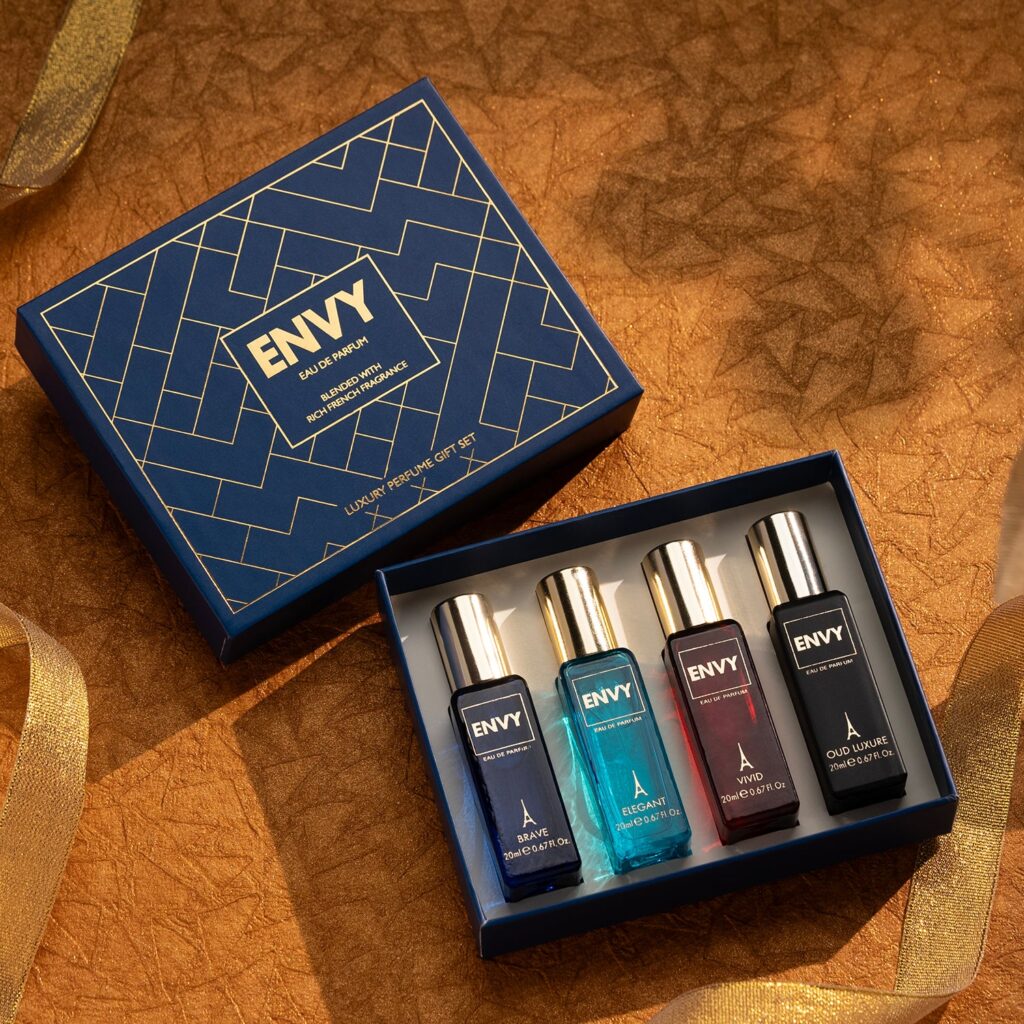 Elegant perfume gift sets for women with luxury fragrance bottles and gift packaging